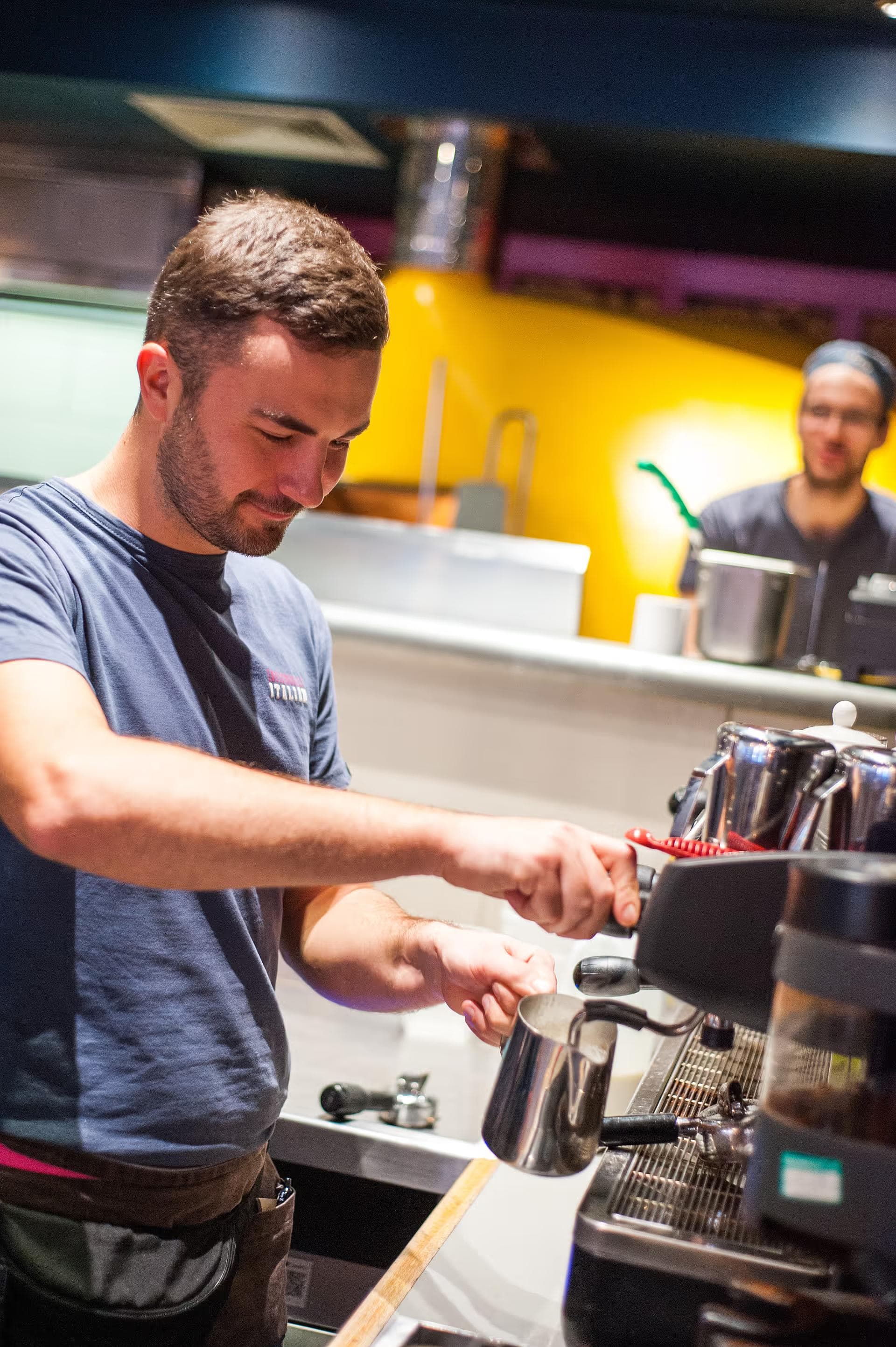 Team member making coffee
