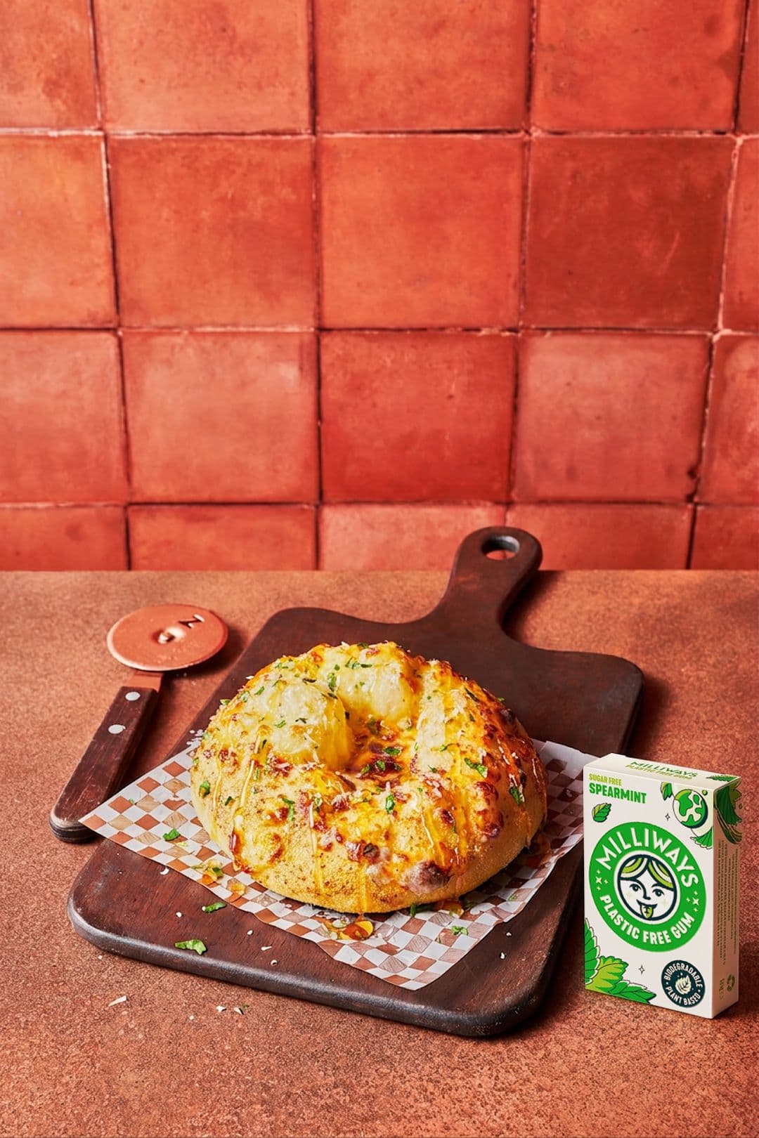 Garlic Bombe with a pack of chewing gum