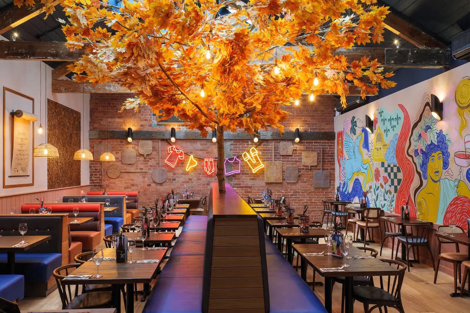 Interior seating at Zizzi Winchester