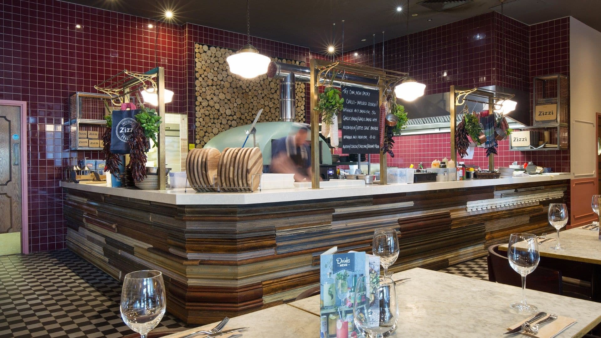 Pizza oven Zizzi Manchester Piccadilly.