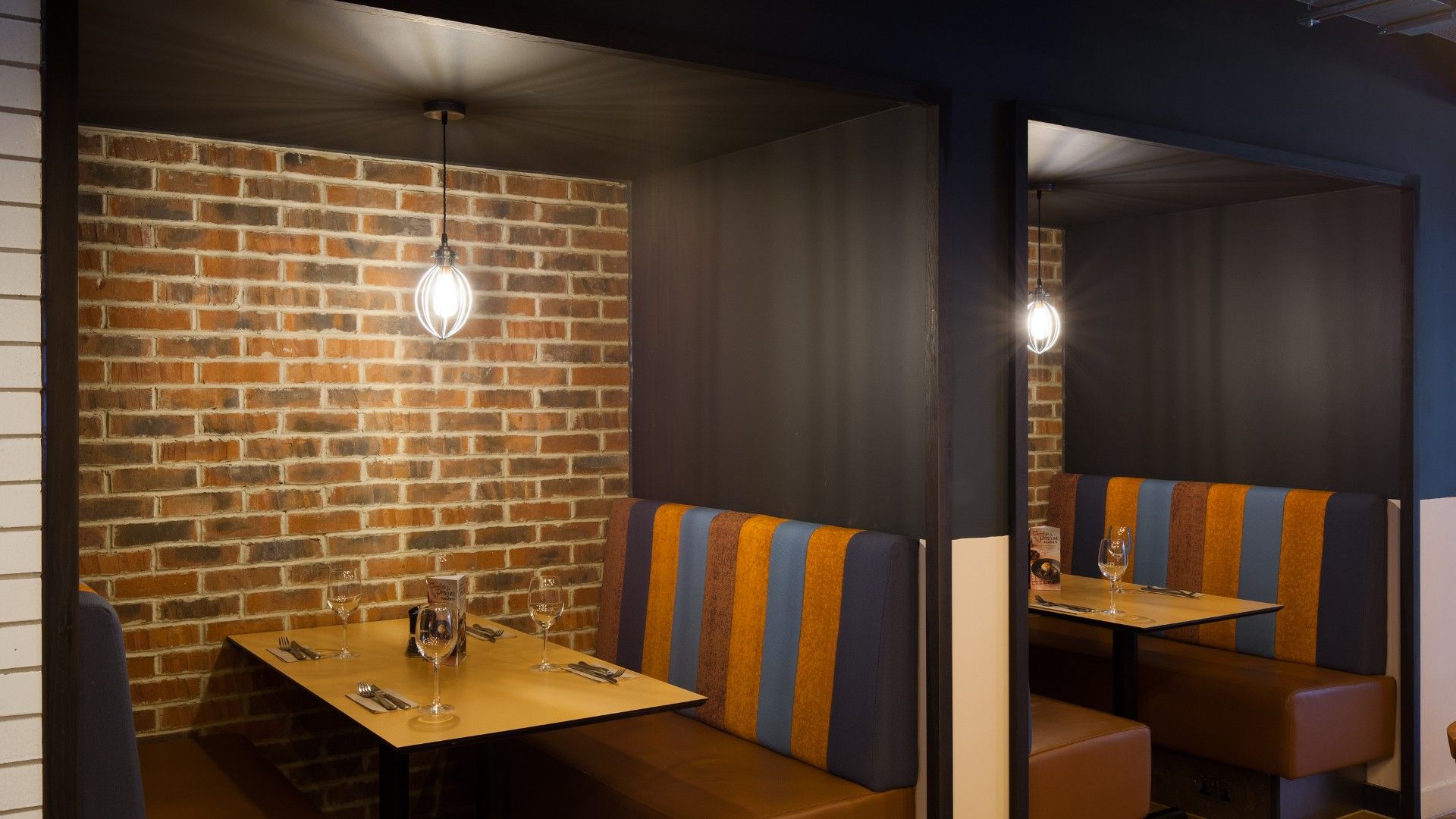 Booth seating area Zizzi Bath. 