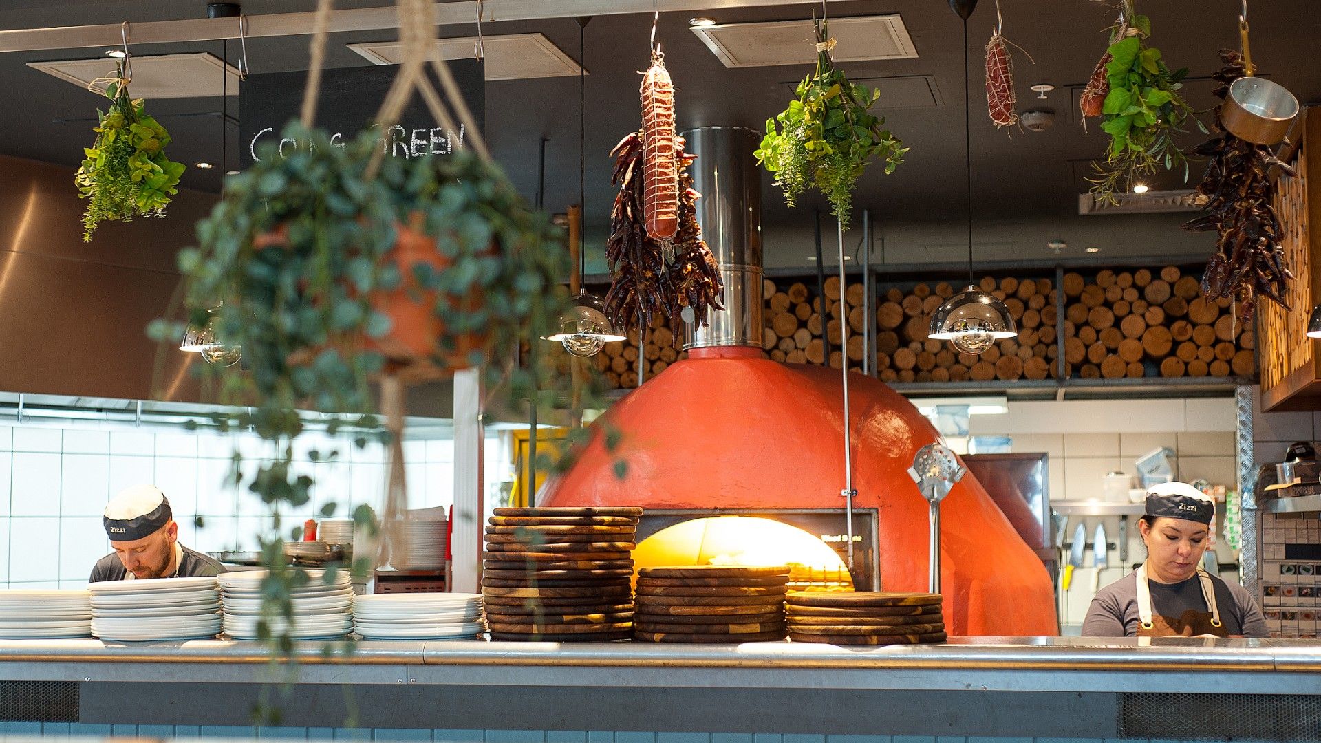 View of Pizza Oven Zizzi Bluewater 