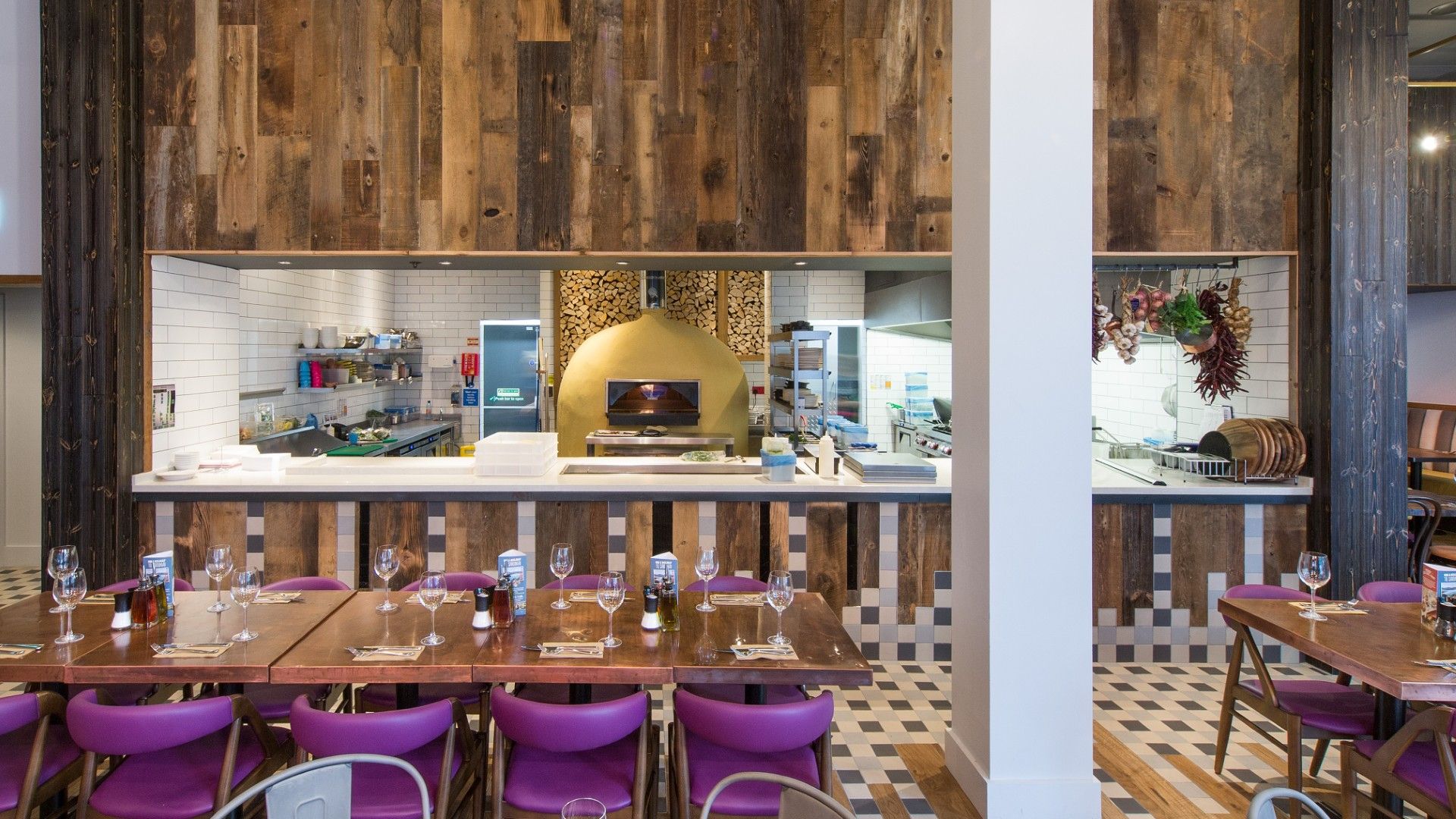 Table view of Pizza oven Zizzi Bradford 