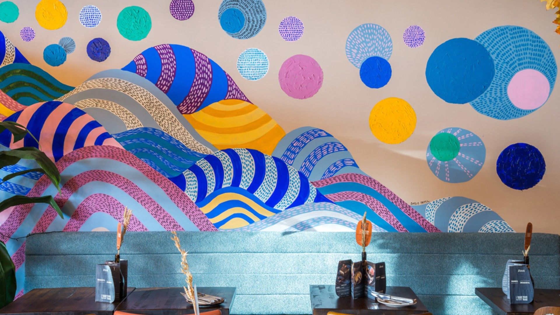 Art wall Zizzi Bristol , Cabot Circus. 