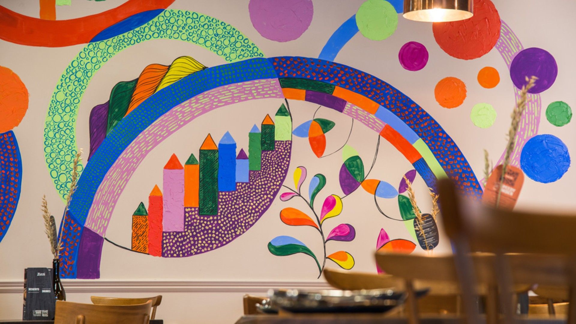 Art wall Zizzi Bristol , Cabot Circus. 