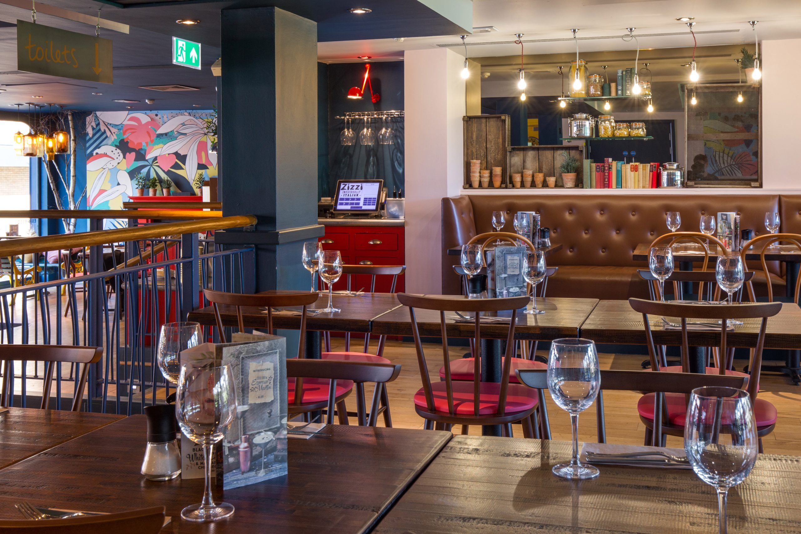 Zizzi Cambridge, Regents Street interiors 