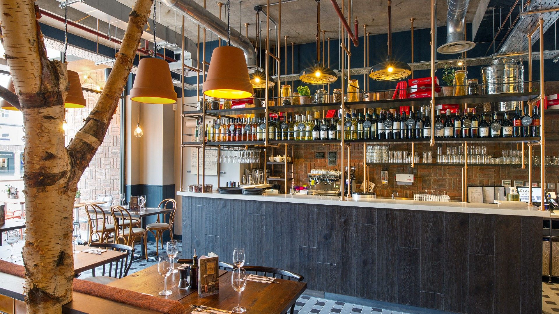 Table view of bar Zizzi Coventry. 