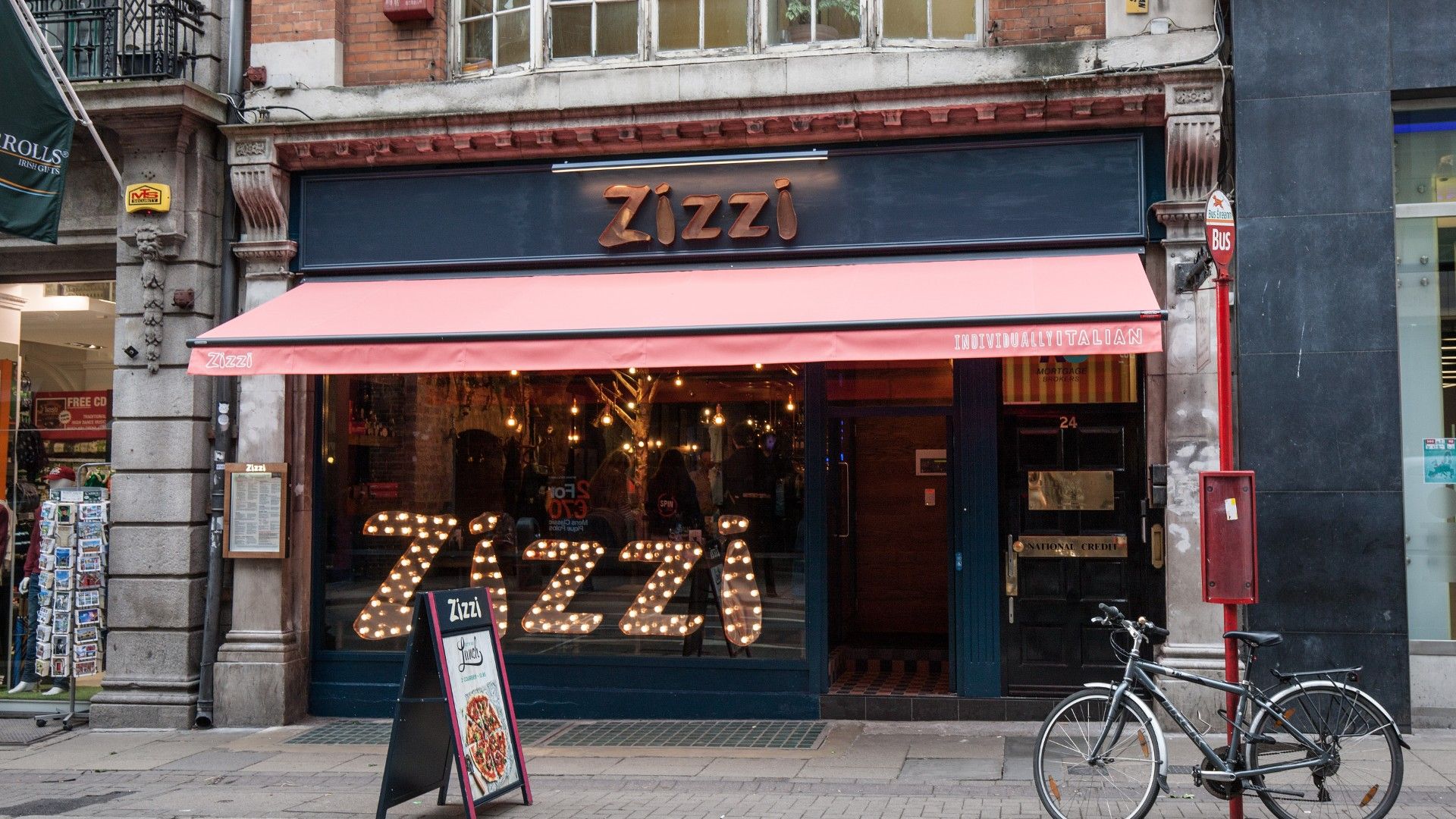 Exterior view of Zizzi Dublin Suffolk Street. 