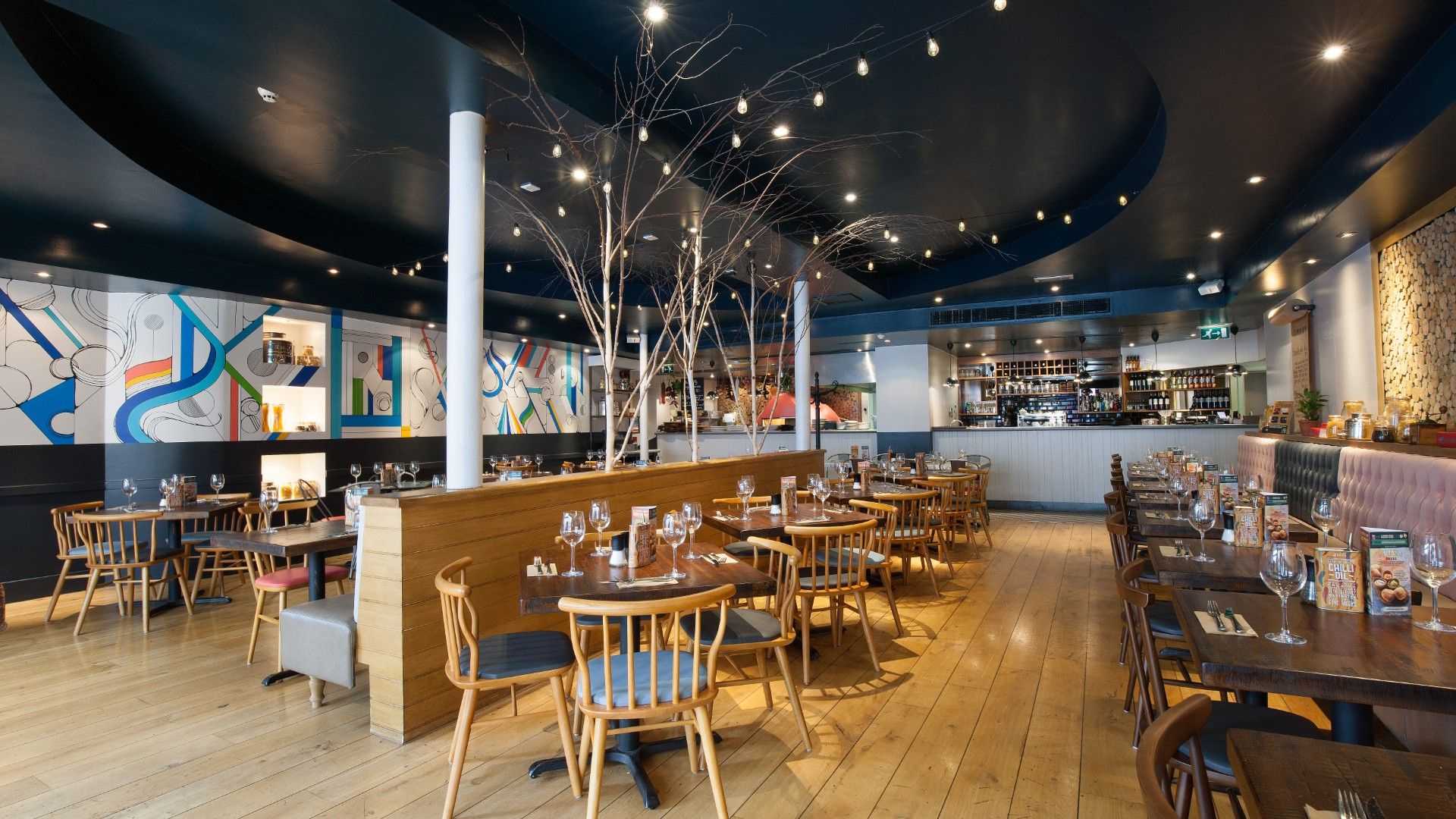 Tables and chairs Zizzi Earl's Court 