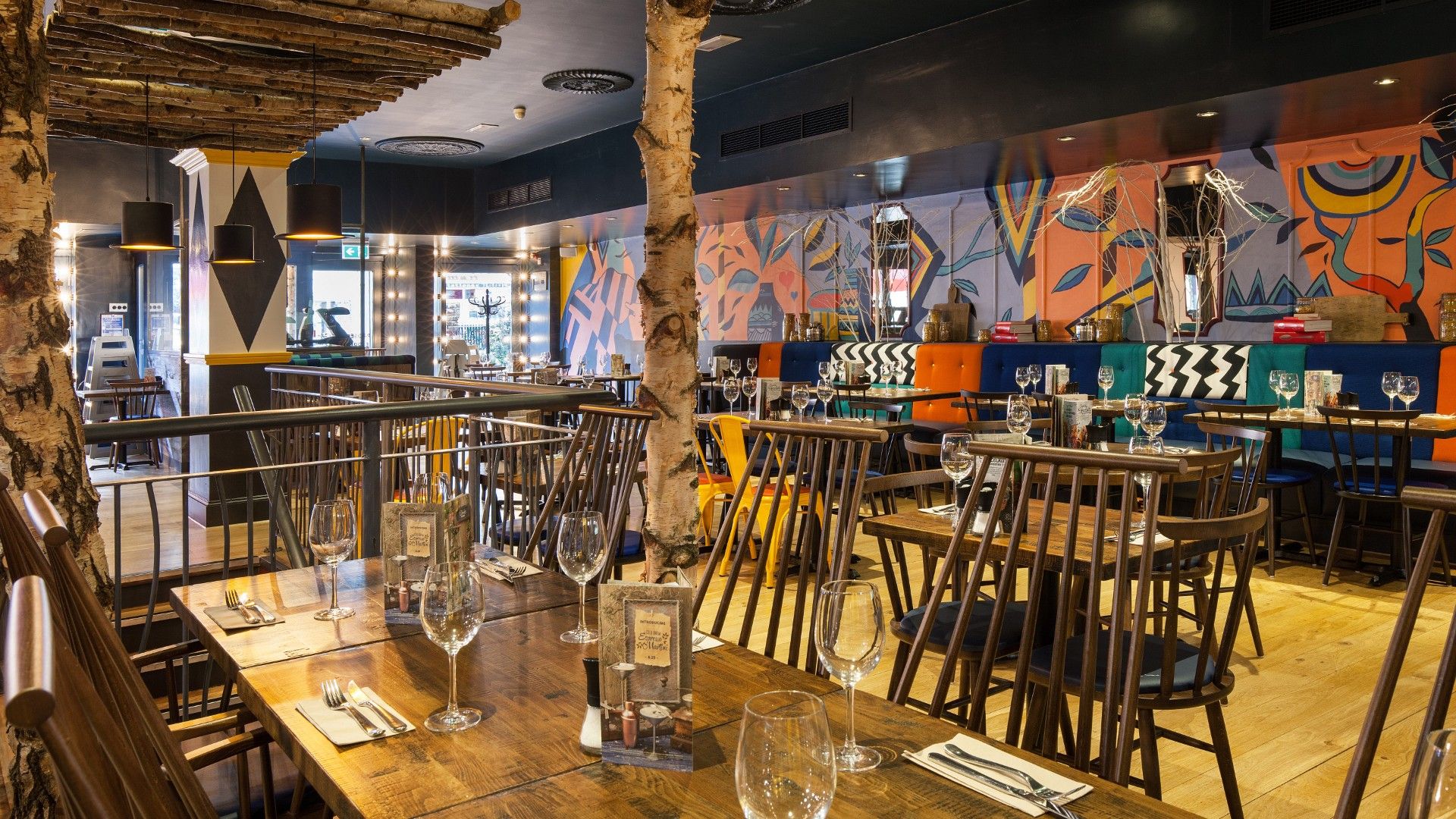 Tables and chairs Zizzi Leamington Spa. 