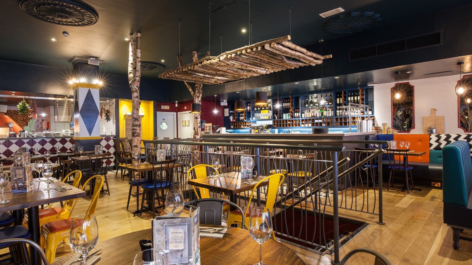 Tables and chairs Zizzi Leamington Spa. 
