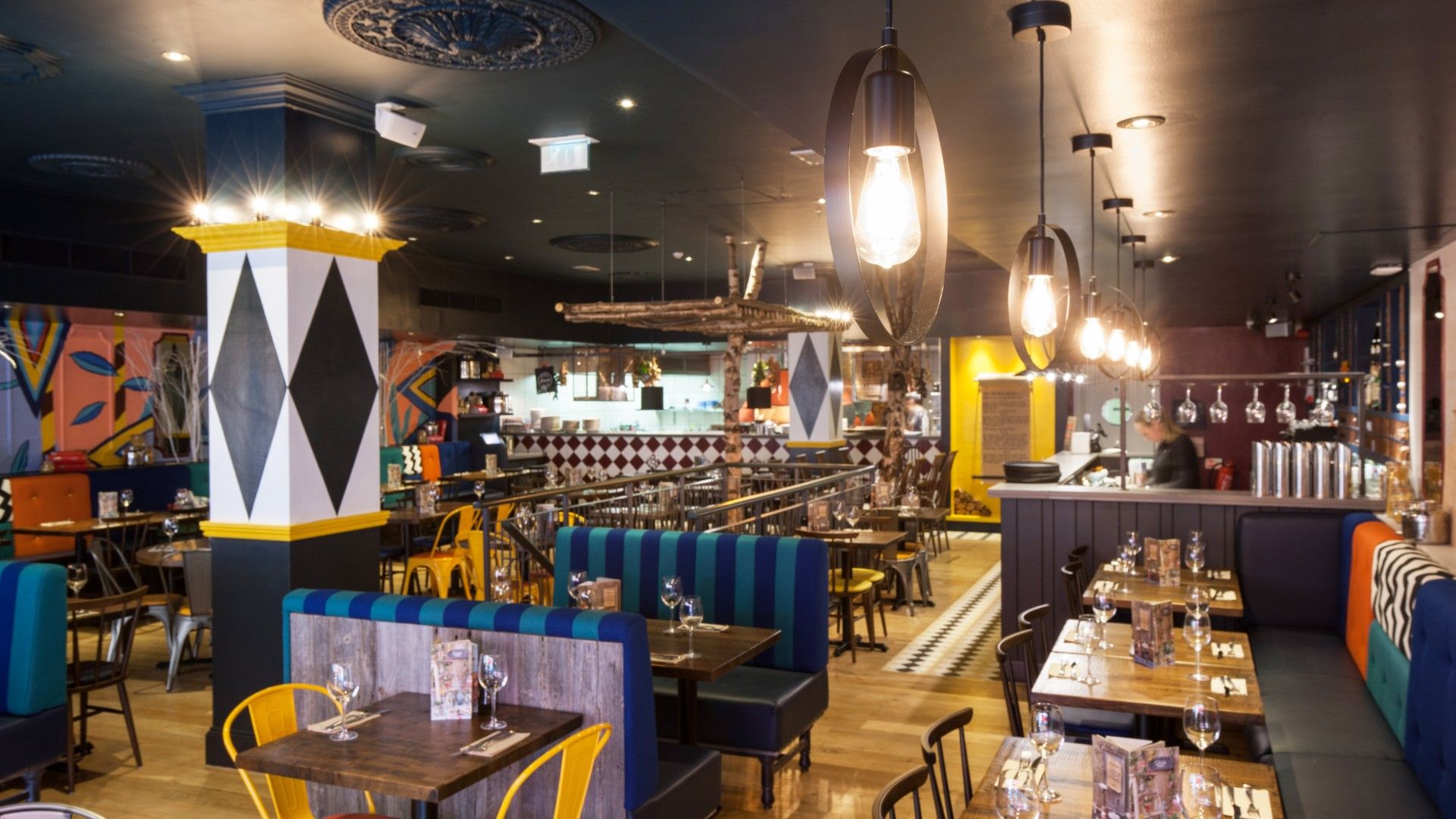 Tables and chairs Zizzi Leamington Spa. 