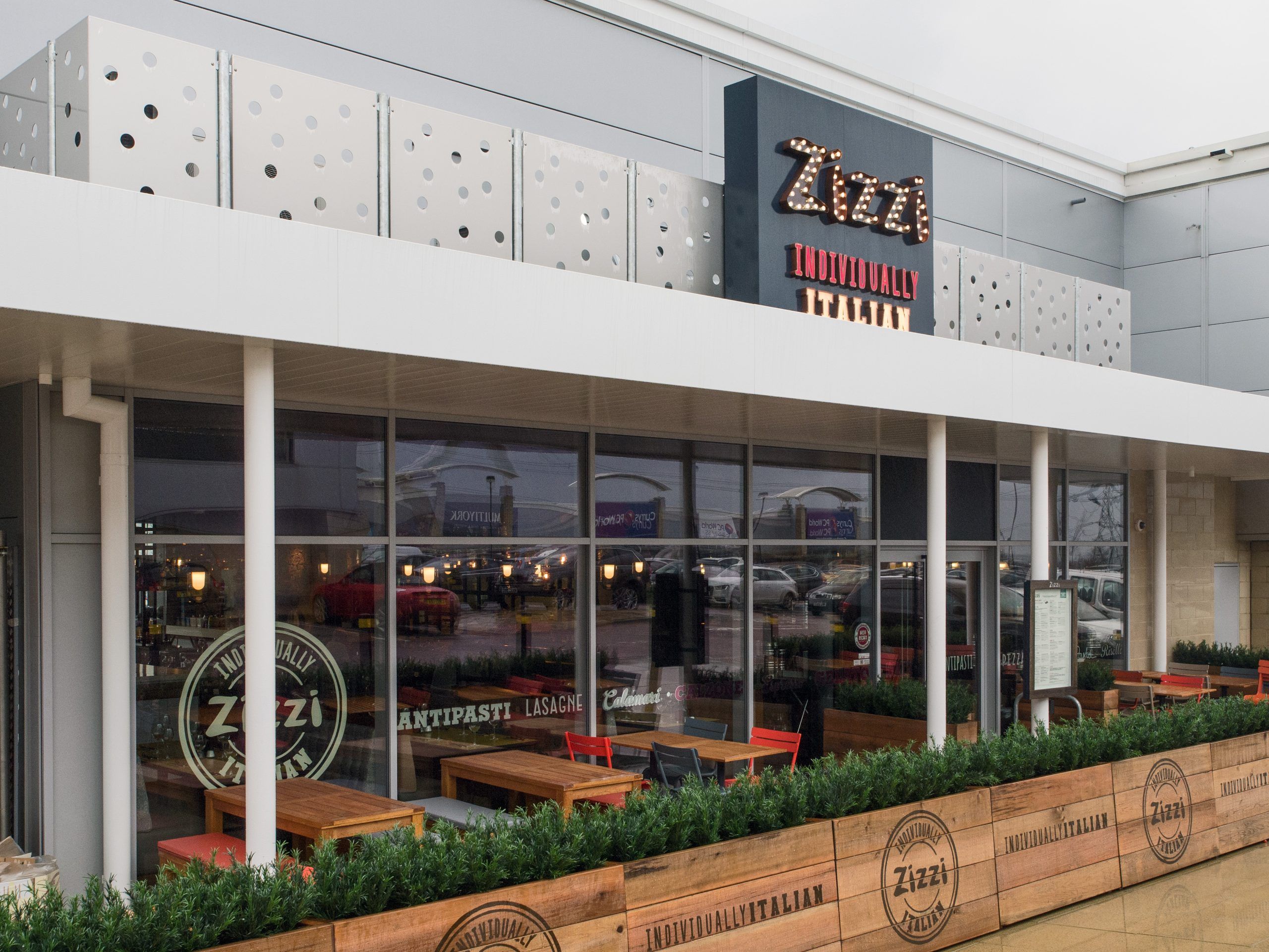 Exterior view of Zizzi Leeds Birstall. 