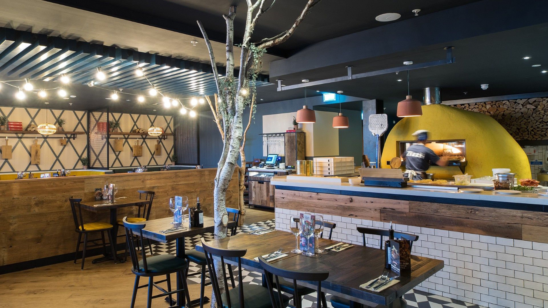 Table and chairs Zizzi Liffey Valley, Dublin. 