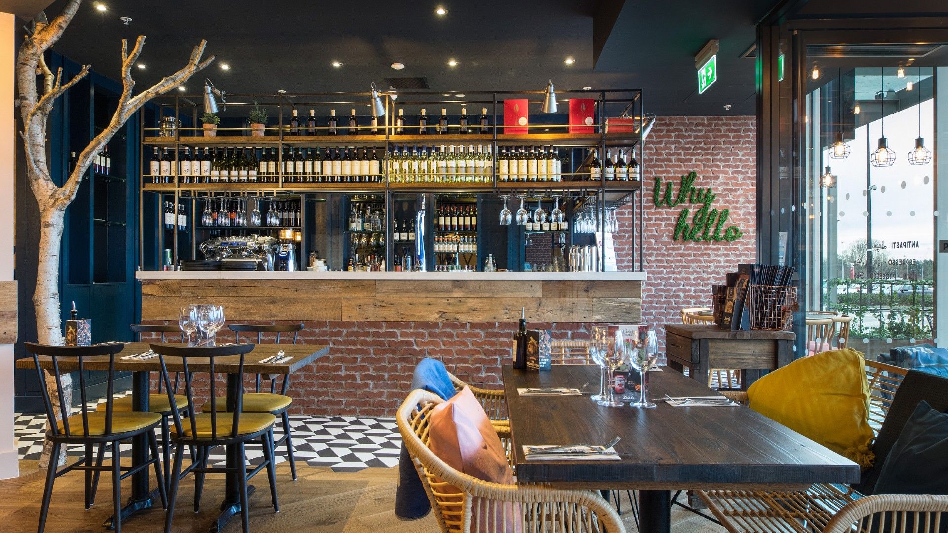 Table and chairs Zizzi Liffey Valley, Dublin. 