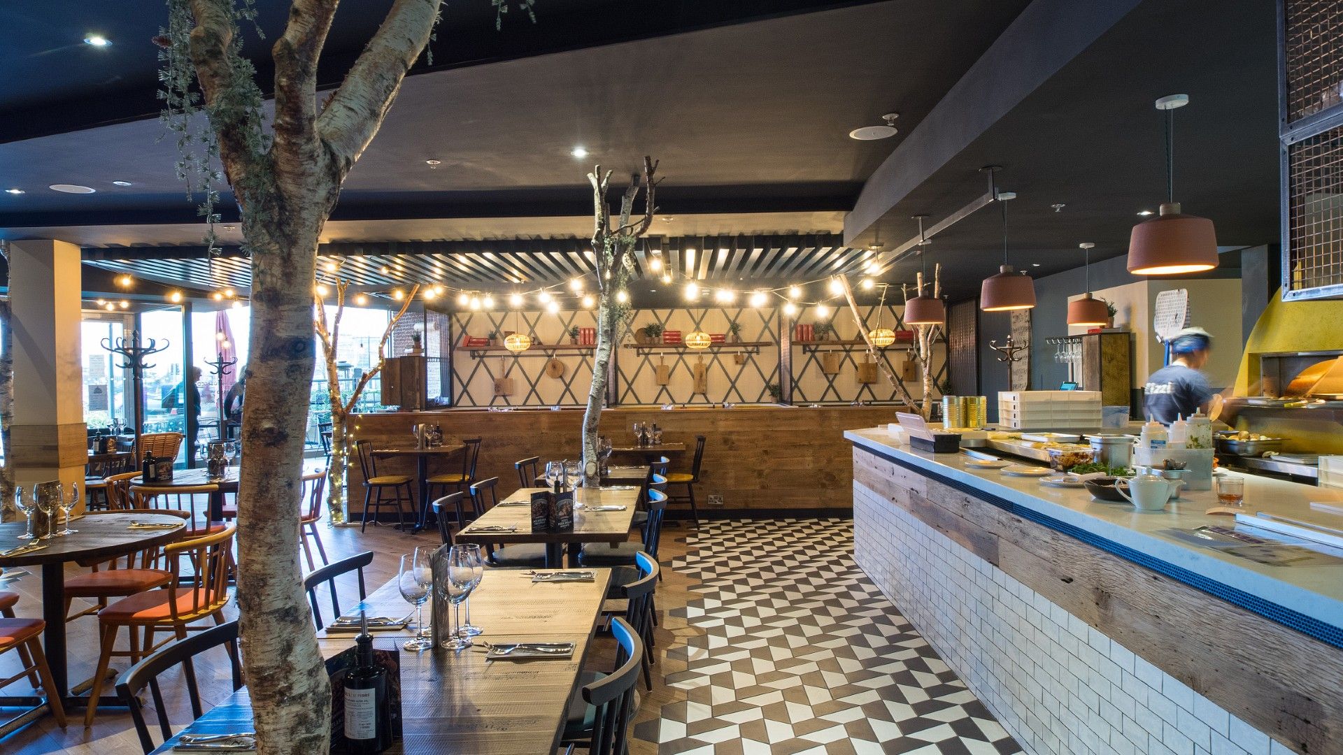 Table and chairs Zizzi Liffey Valley, Dublin. 