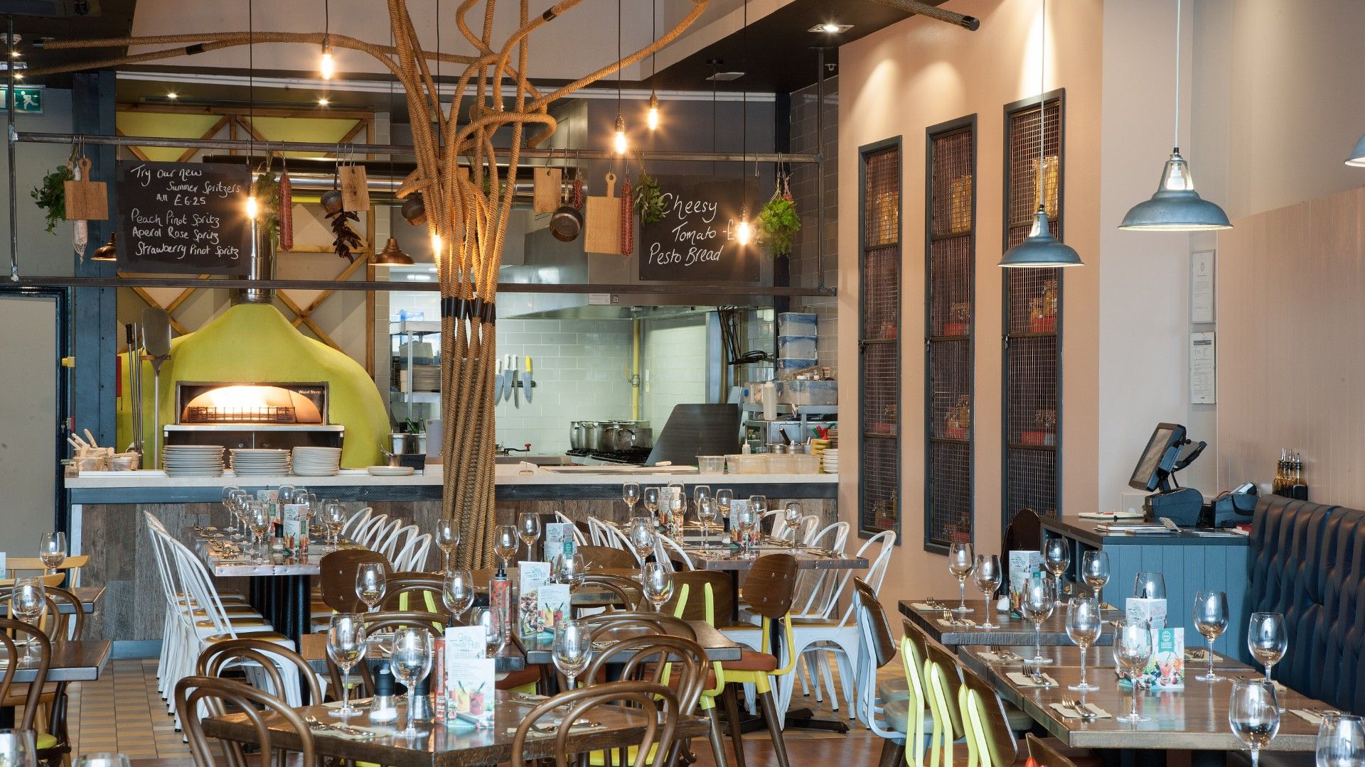Tables and Chairs Zizzi Liverpool One. 