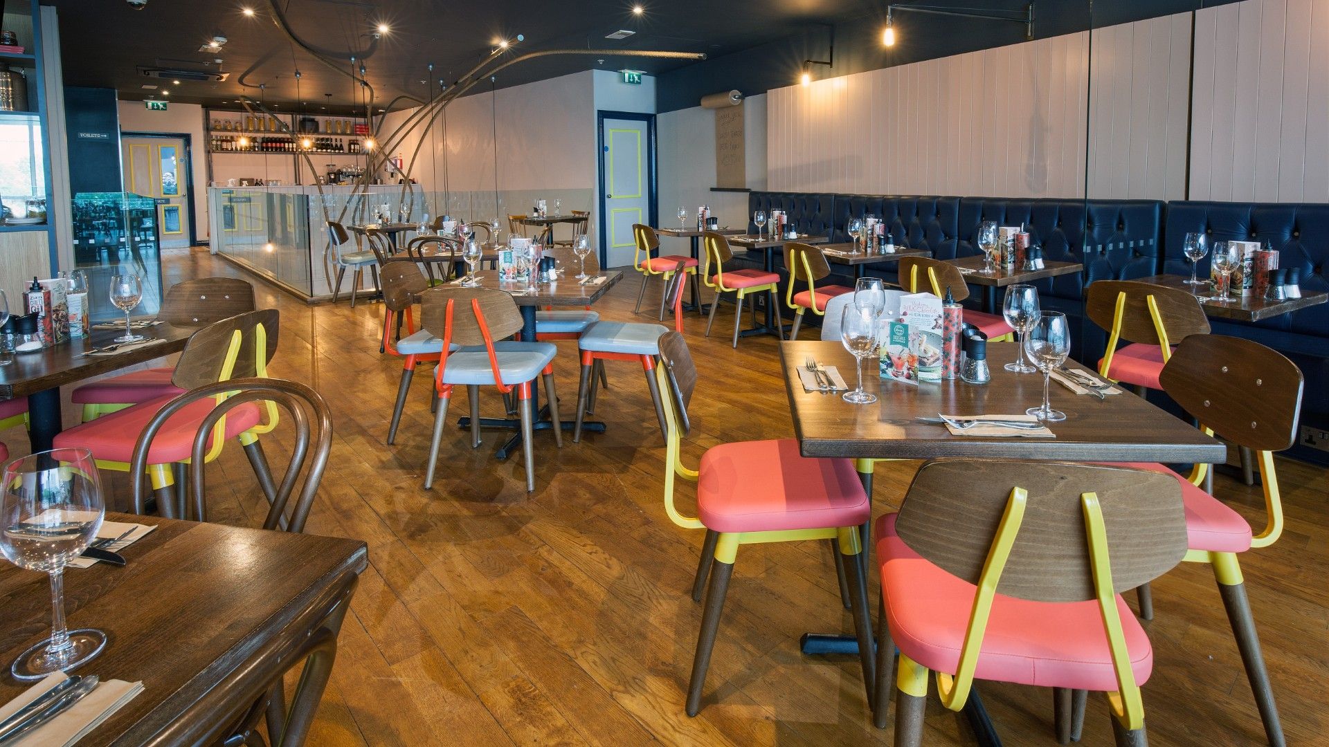 Tables and Chairs Zizzi Liverpool One. 