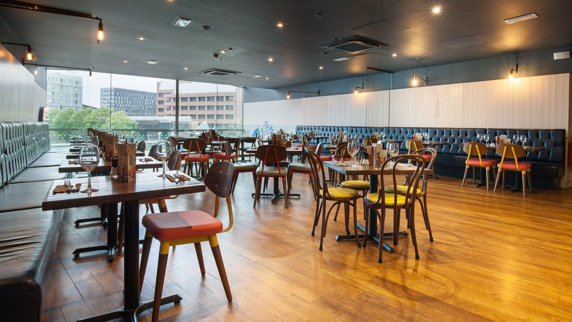 Tables and Chairs Zizzi Liverpool One. 