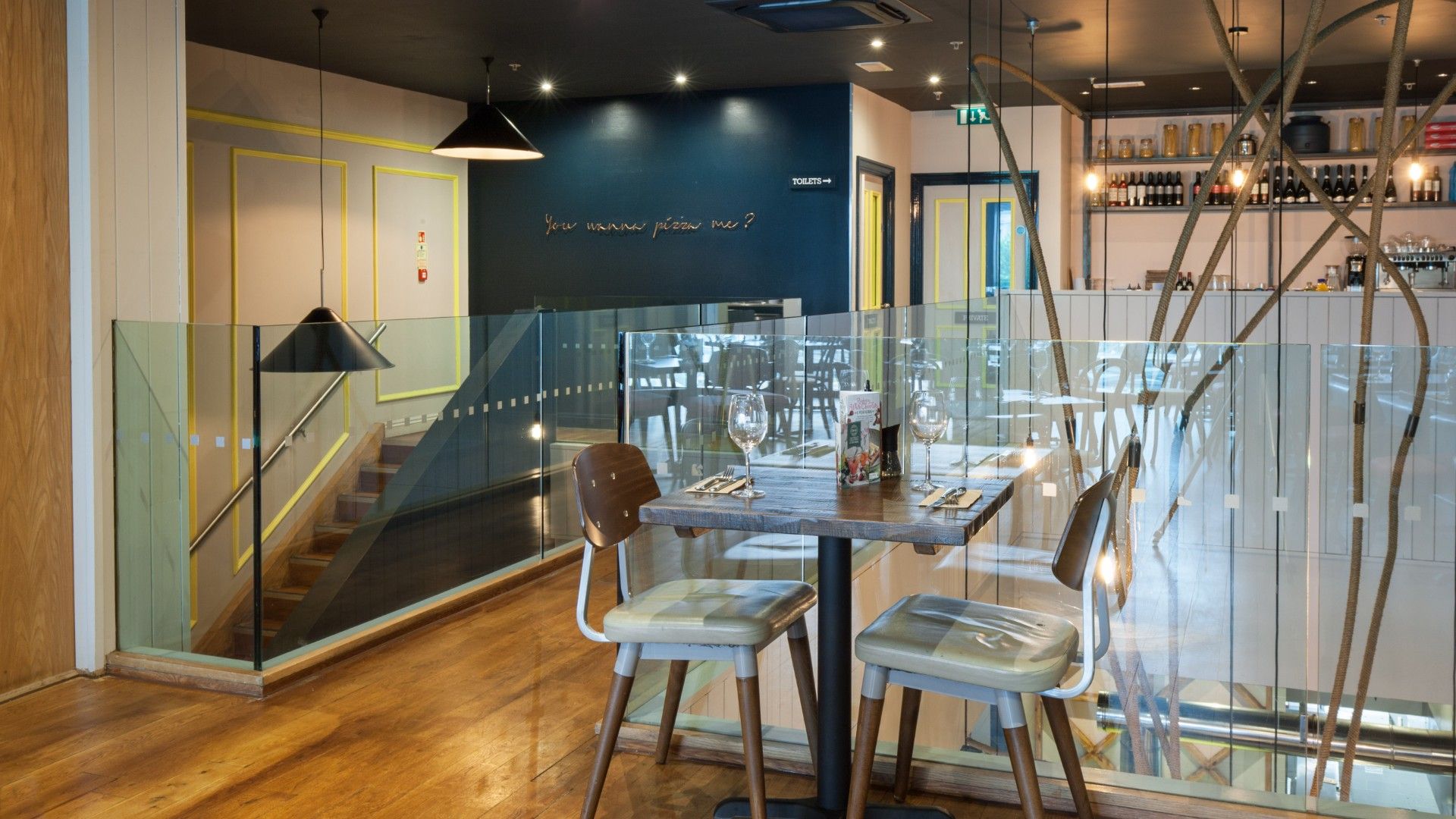 Tables and Chairs Zizzi Liverpool One. 