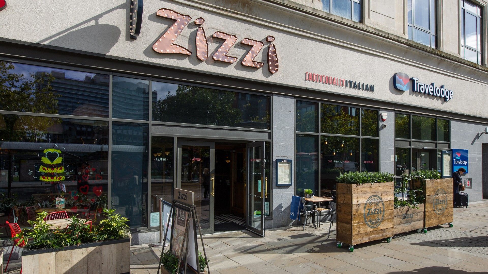Exterior view of Zizzi Manchester Piccadilly. 