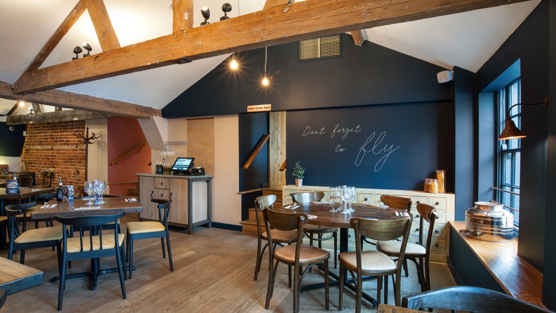 Table and chairs Zizzi Norwich. 