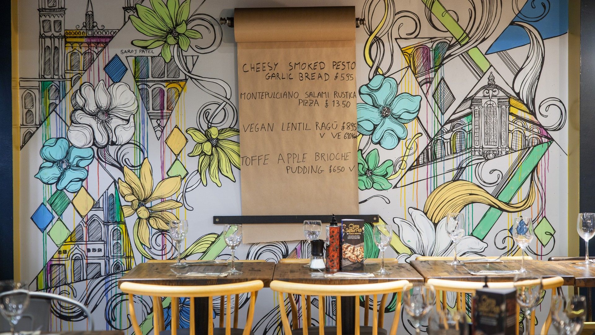 Art wall Zizzi Oxford. 