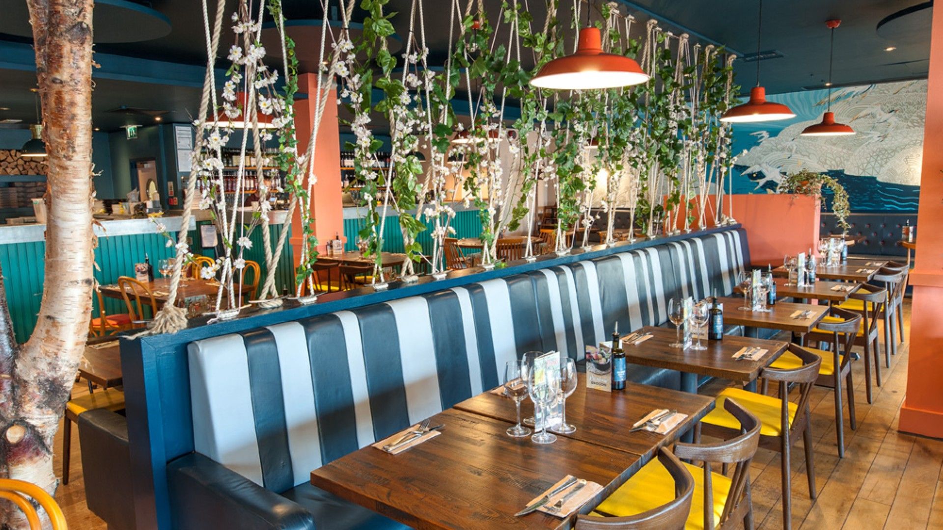 Tables and chairs Zizzi Port Solent. 