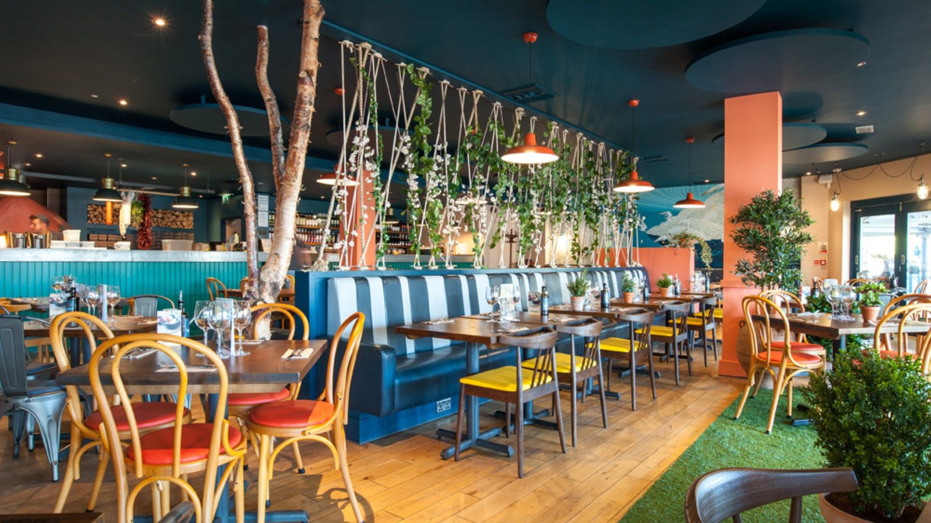Tables and chairs Zizzi Port Solent. 