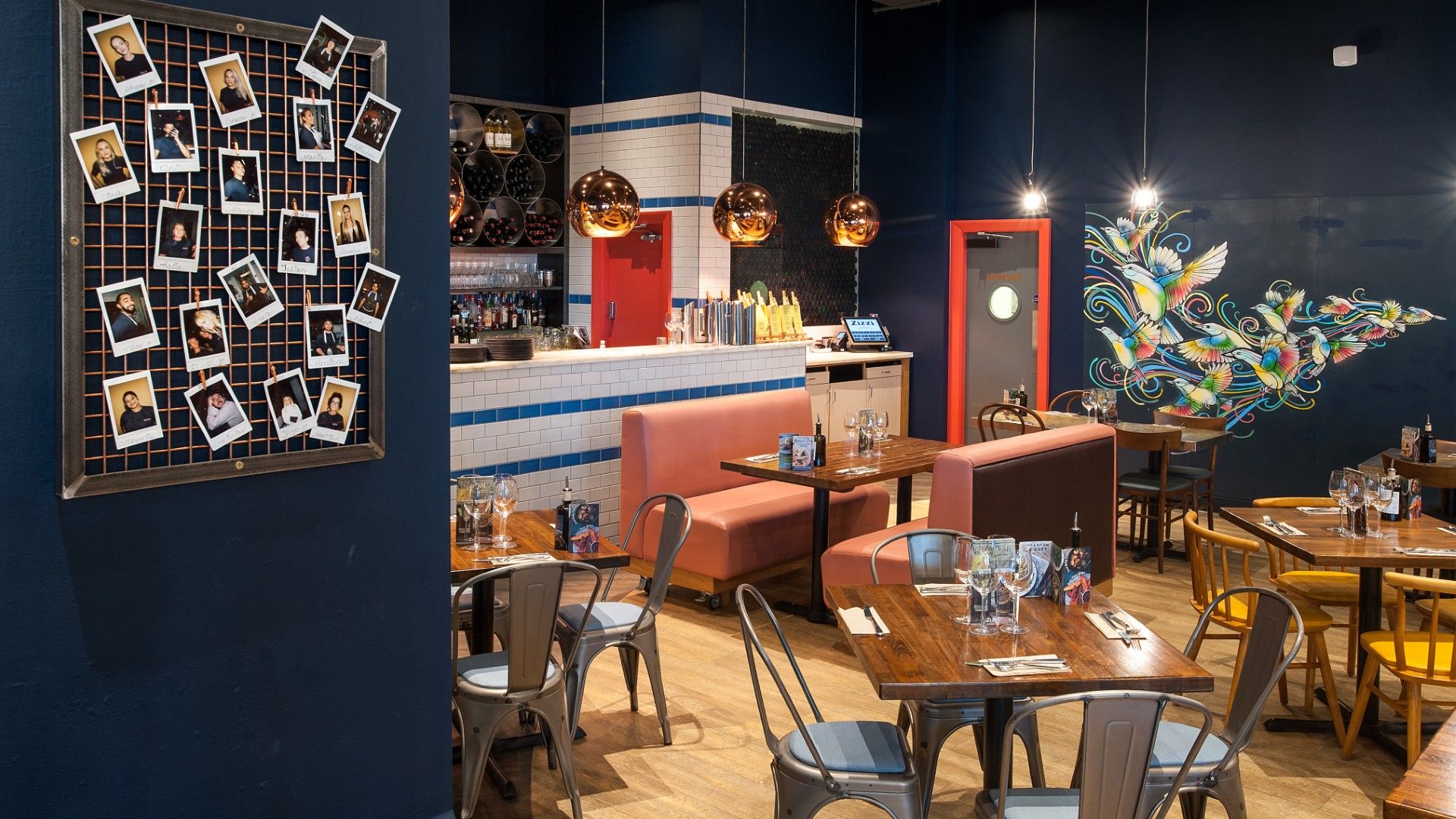 Tables and chairs Zizzi Romford. 
