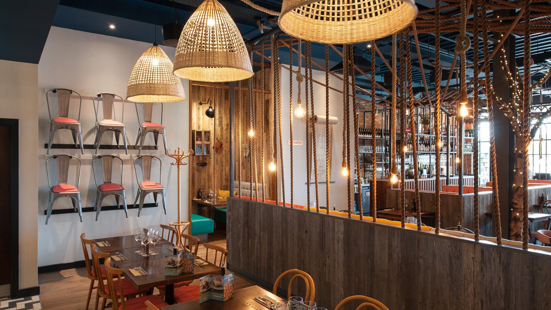 Tables and chairs Zizzi Rushden Lakes. 