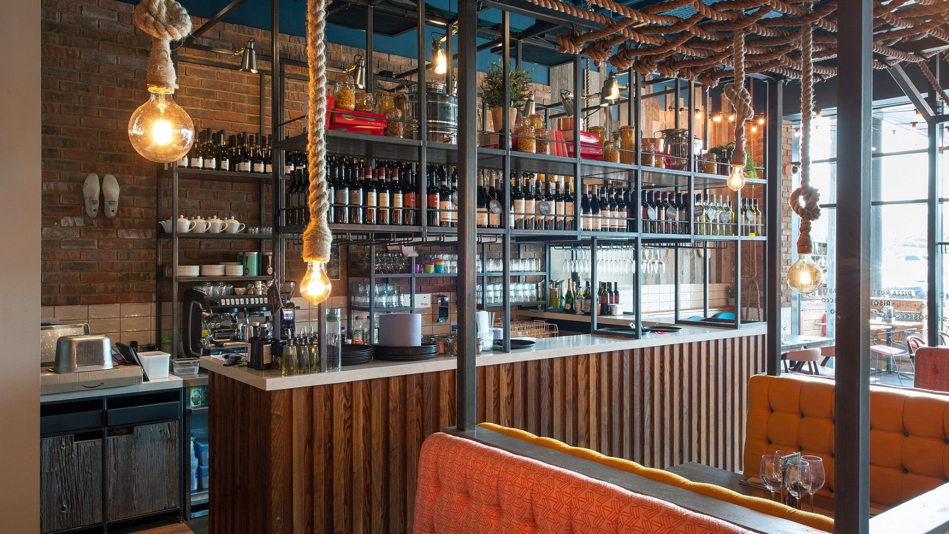 Tables and chairs Zizzi Rushden Lakes. 