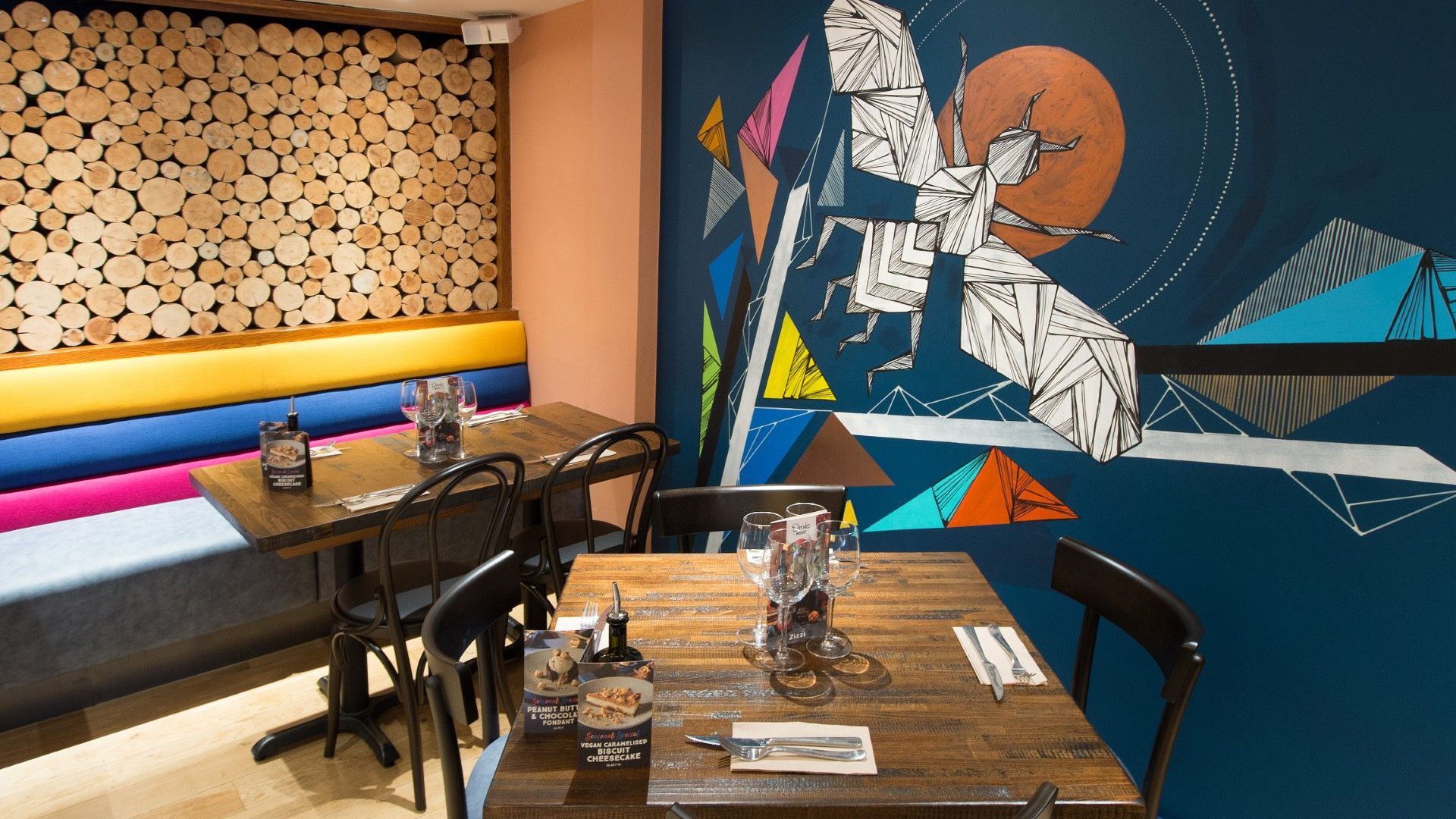 Tables and chairs Zizzi Solihull. 