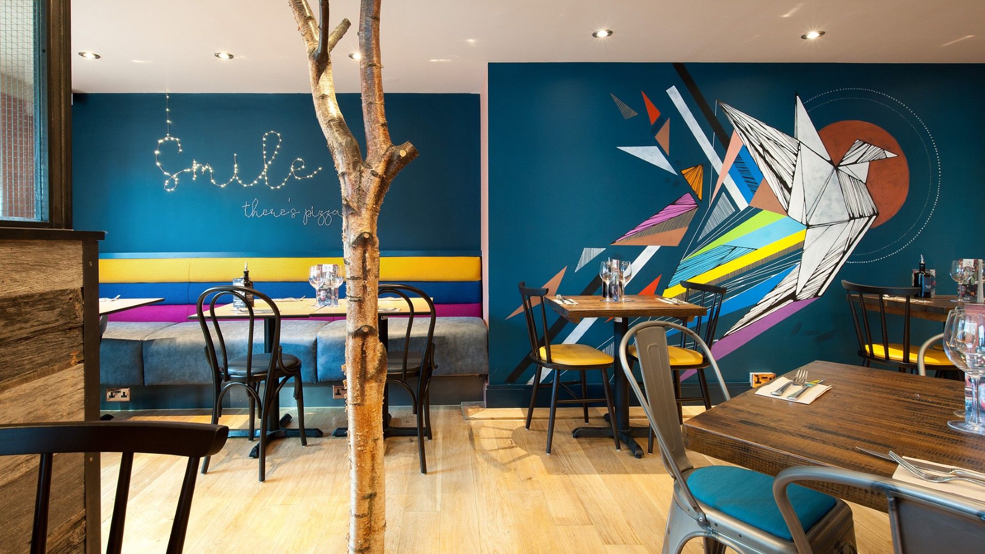 Tables and chairs Zizzi Solihull. 