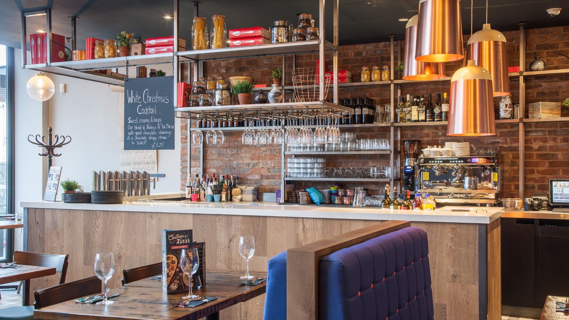 Table view of bar Zizzi Southampton. 
