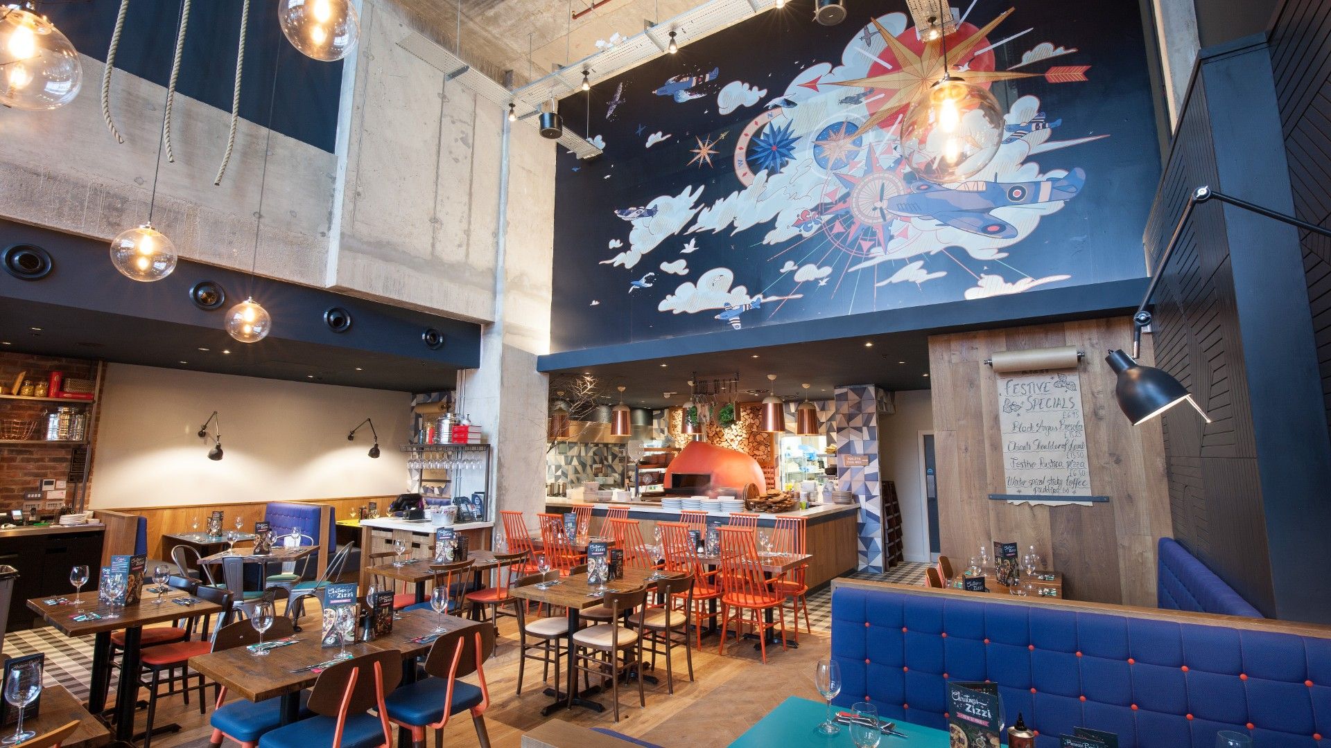 Table and chairs Zizzi Southampton. 