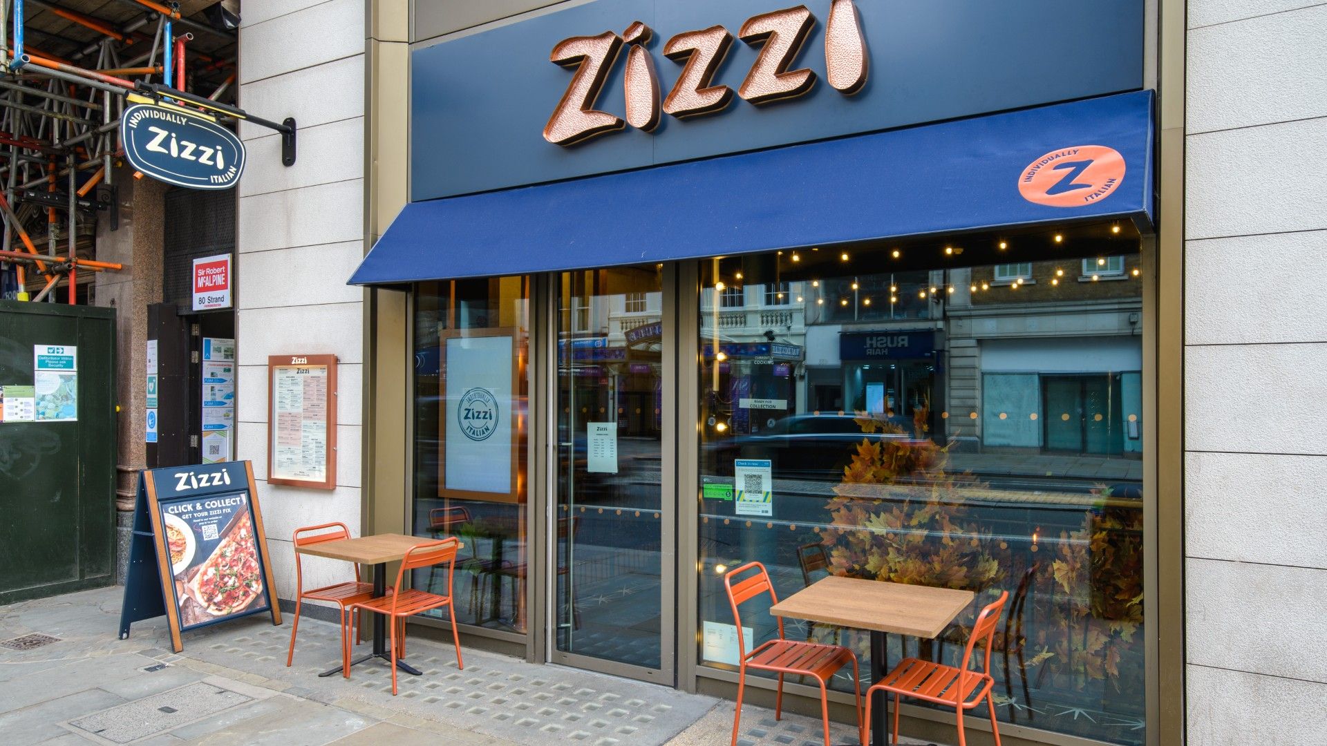 Exterior view of Zizzi The Strand. 