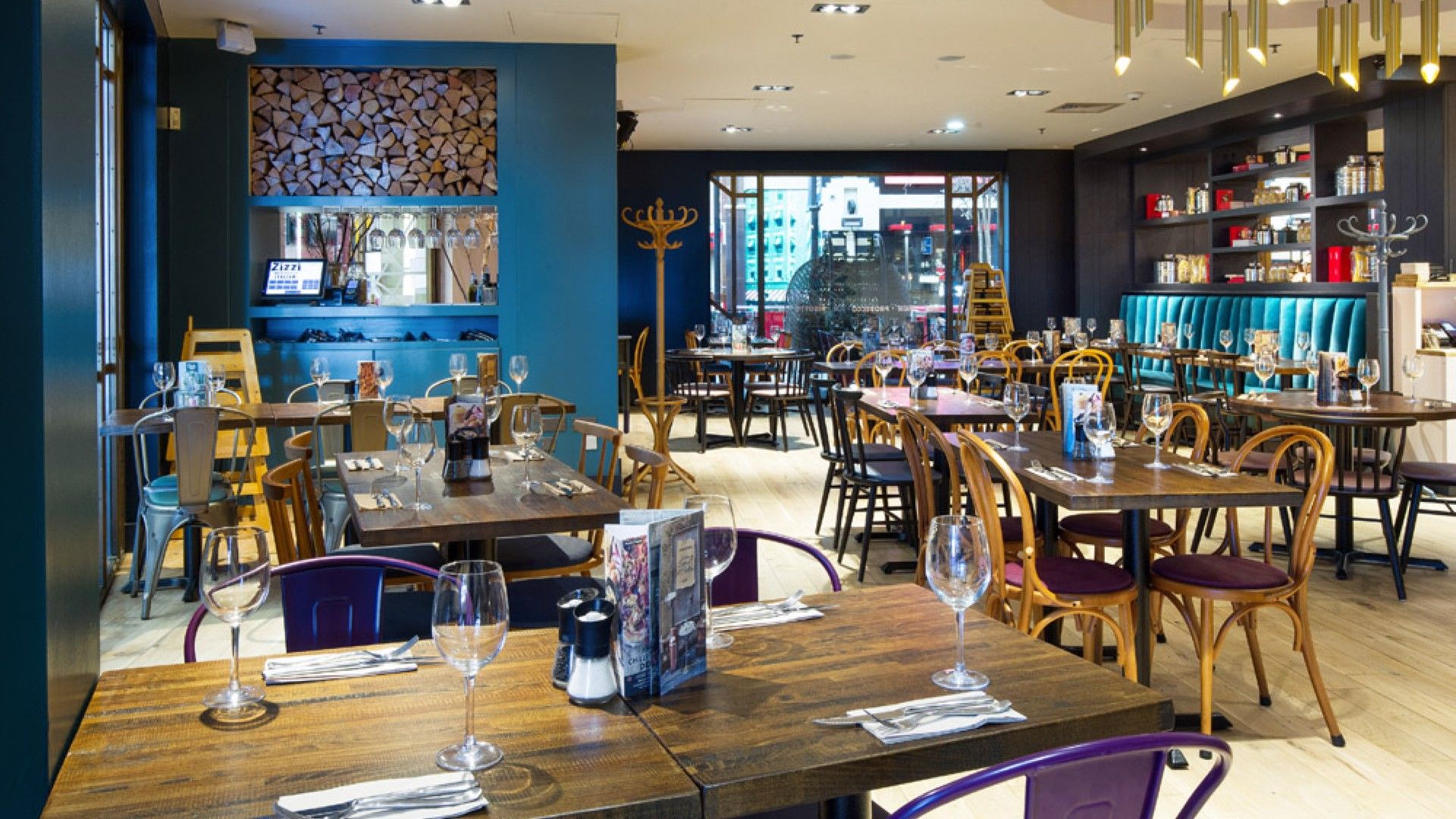 Tables and chairs Zizzi, The O2. 