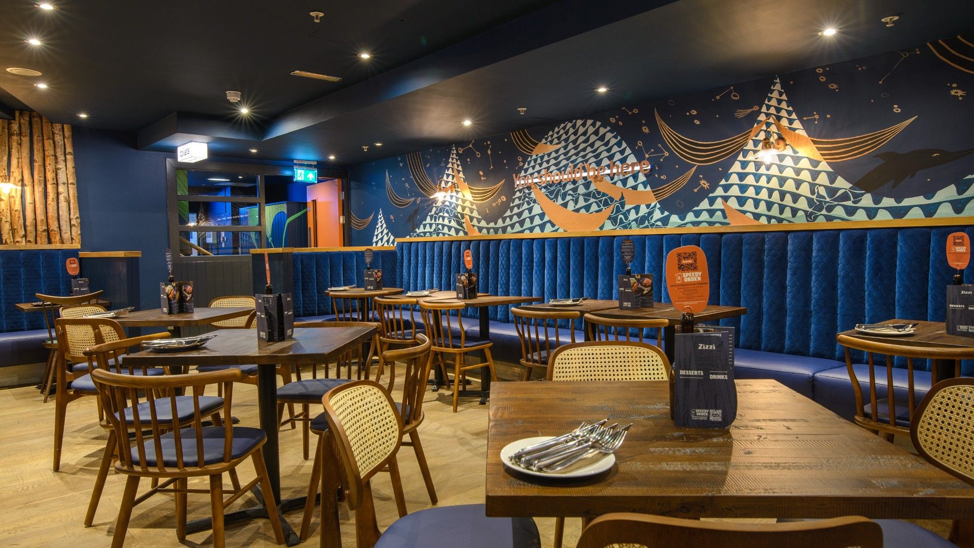 Tables and chairs Zizzi The Trafford Centre. 