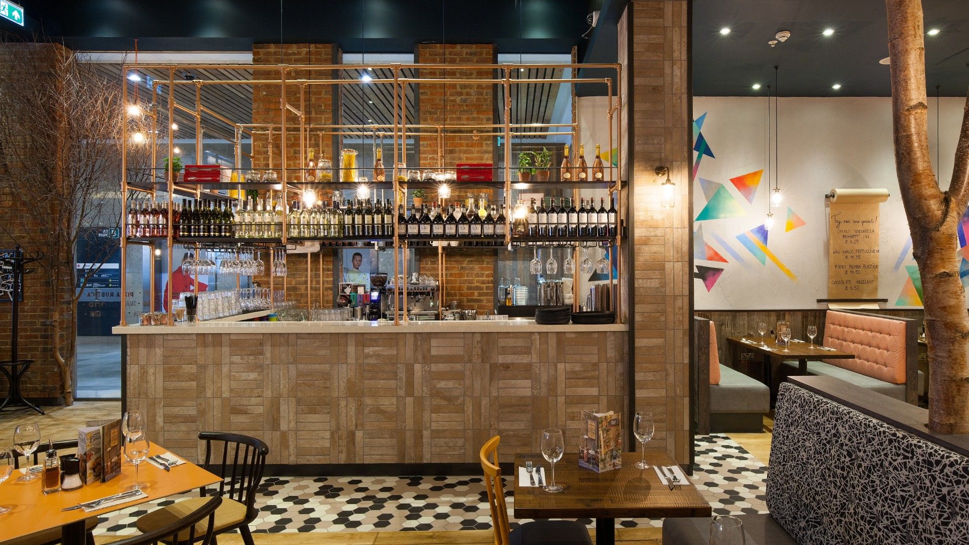 View of bar Zizzi Westfield, Stratford. 