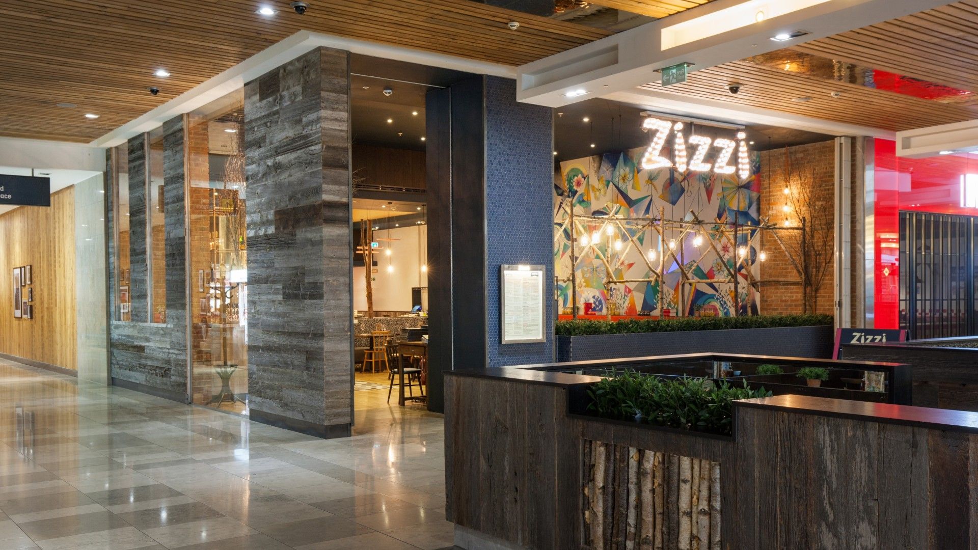 External view of Zizzi Westfield, Stratford. 