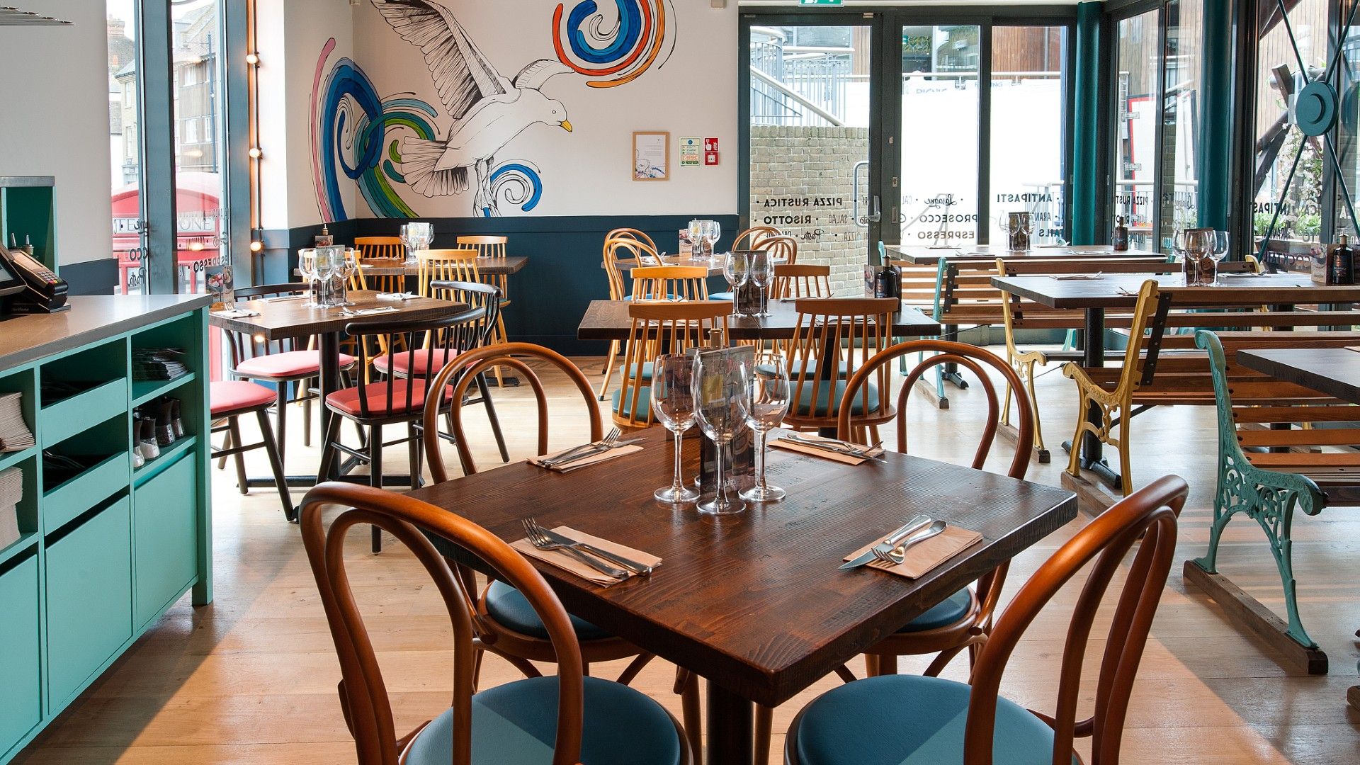 Table and chairs Zizzi Whitstable 