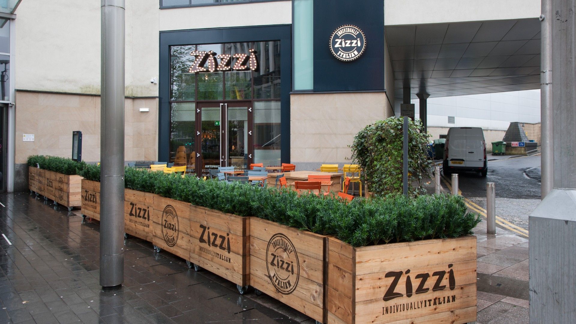 Exterior view of Zizzi Cardiff St Davids. 