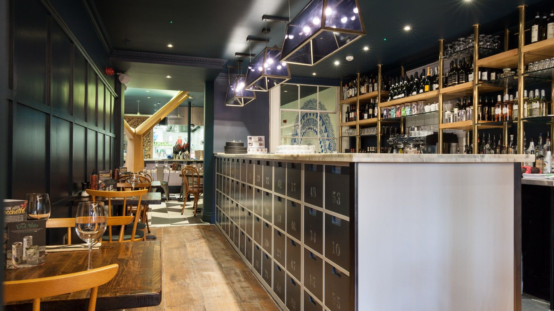 Table view of bar Zizzi Worcester. 