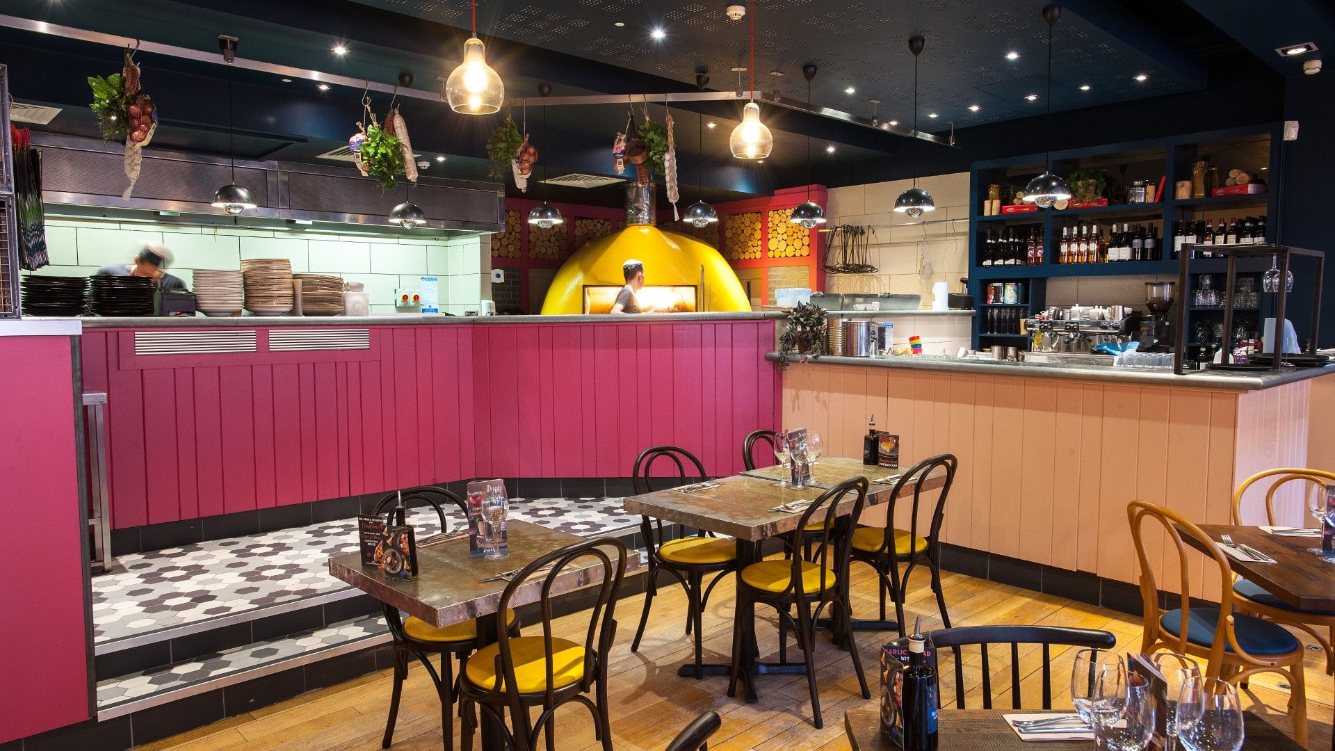 Tables and chairs Zizzi York. 