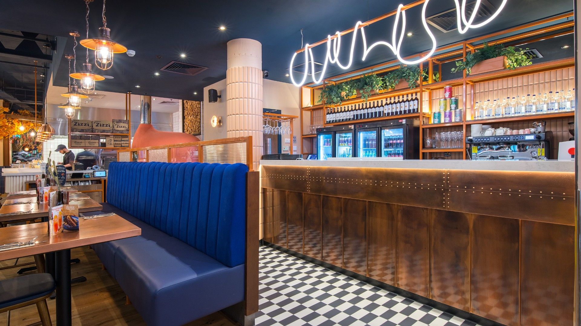 Table view of bar Zizzi Belfast Odyssey 