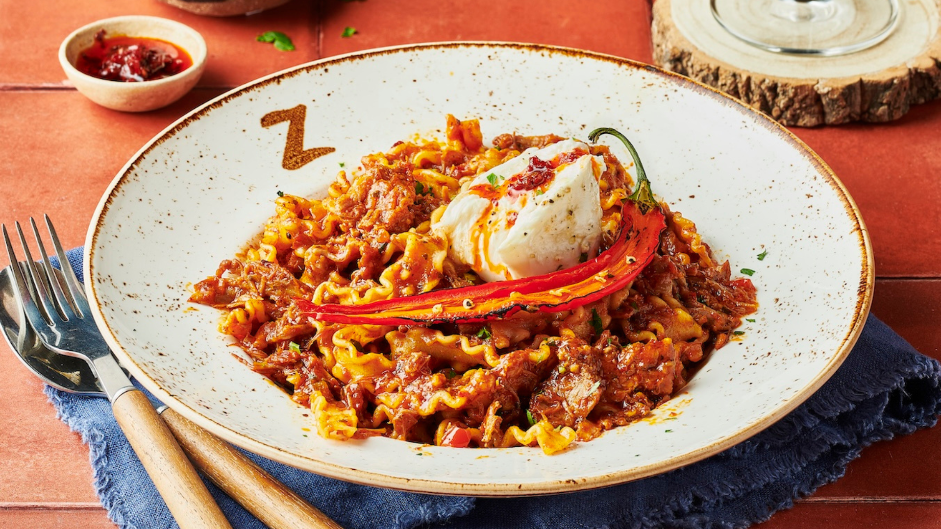 Harissa Lamb Arrabbiata pasta 