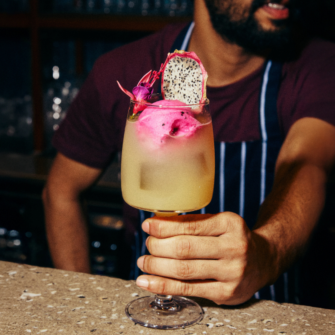 Dragon Fruit Margarita cocktail 