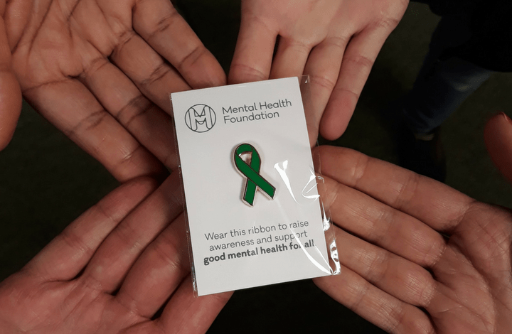 Mental health green ribbon 