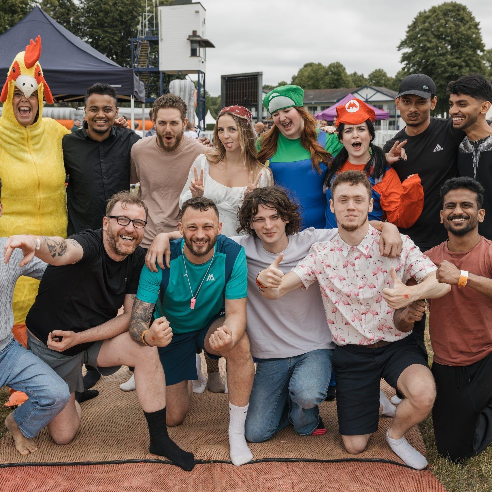 Group of team members smiling to the camera at Zizzi Fest 2025 